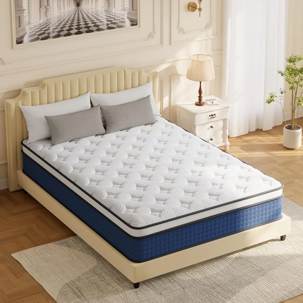 

Mattress, 12 Inch Hybrid Mattress in a Box with Gel Memory Foam, Individually Pocket Coils Springs, Pressure Relief