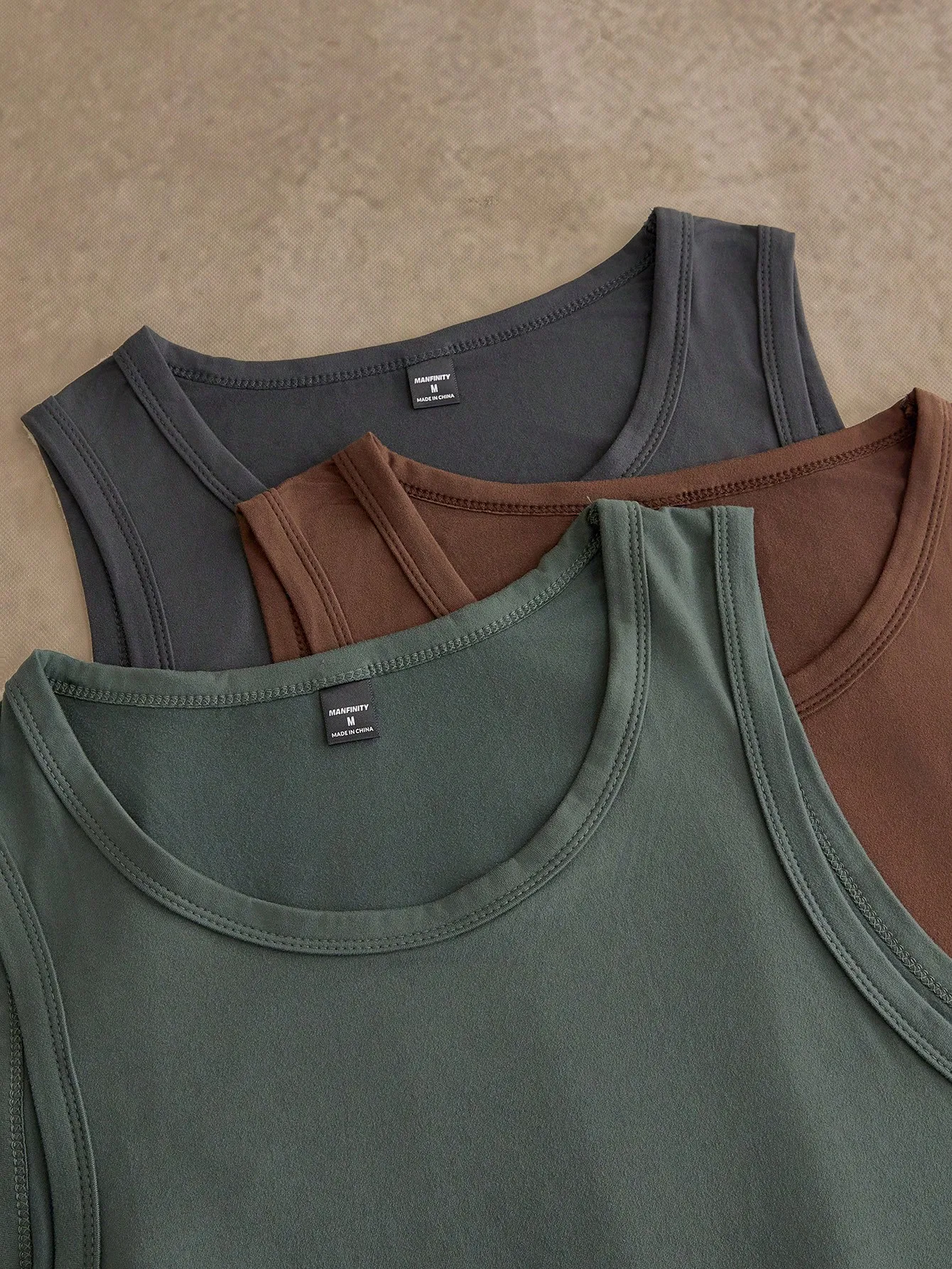 

3 Pack Men's Casual Solid Knitted Tank Top Summer Basic Sleeveless Top