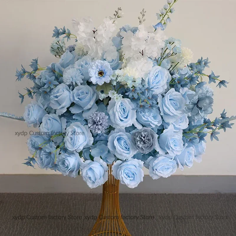 80-30cm Luxuriöser Künstlicher Blumenball aus Roten Rosen und Pfingstrosen für Hochzeitstischdekoration, Blumenhintergrund, Eventdekoration, Bühnendekoration – Detail 5