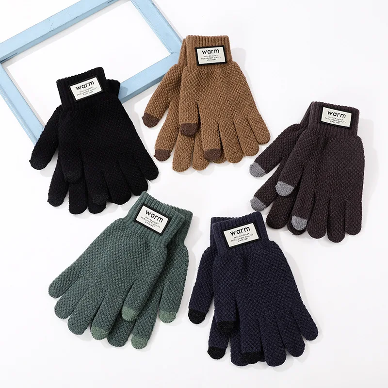 1 Pairs الرجال القفازات الشتاء سميكة الدافئة يندبروف الرياضة قفازات الكورية بسيطة تنوعا شاشة تعمل باللمس قفازات عالية الجودة #2