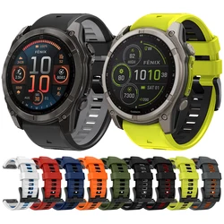 Correa de reloj deportivo QuickFit de 22mm y 26mm para Garmin Fenix 8 E Fenix8 47mm 51mm/Enduro 3 pulsera de silicona de repuesto