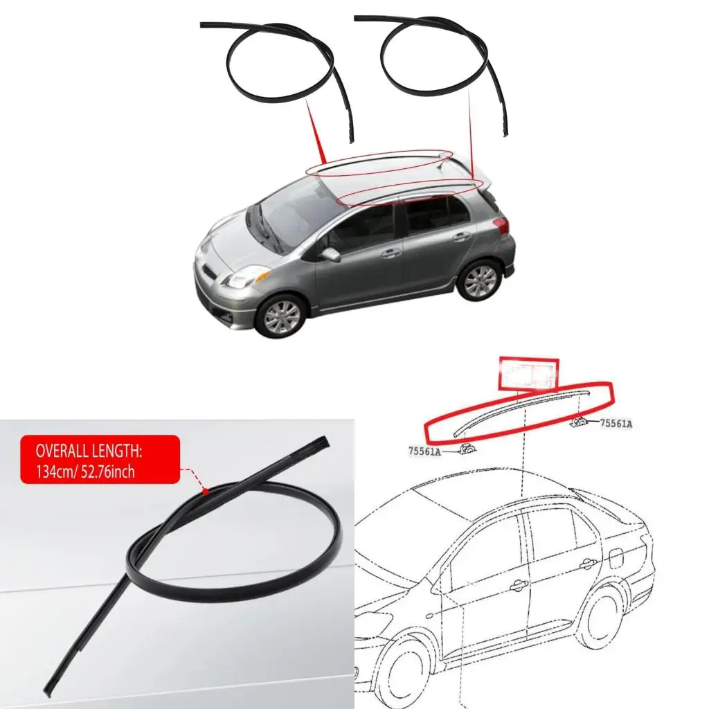 Roof Rubber Strips 75555-12120 75556-12120 for 2004-2007 Auto Accessory