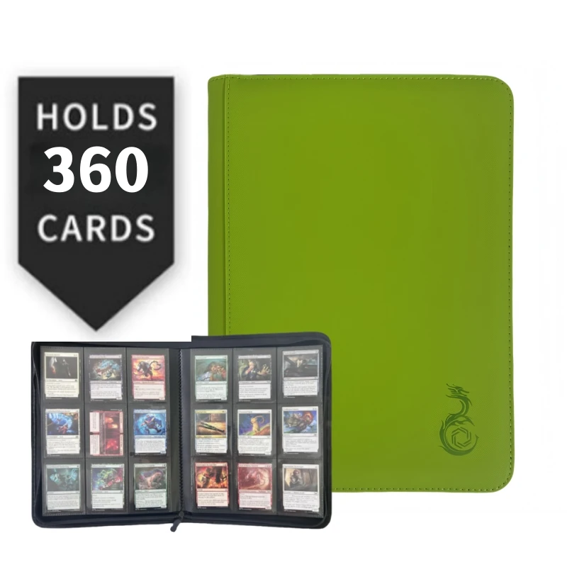 9-Fach-Kartenalbum mit Reißverschluss (360 Karten) – PU-Leder, Schwarz/Orange ​ ​ Premium-Aufbewahrungskarten für YuGiOh TCG & Sportkarten. – Detail 10