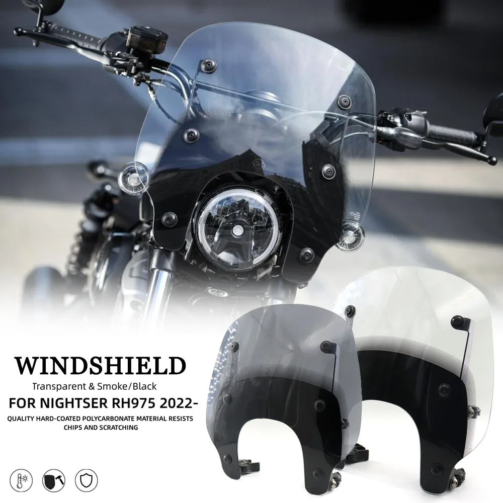 

NEW For Harley Nightster 975 RH 975 RH975 2022 Motorcycle Removable Compact Windshield Wind Deflector Screen Smoke/Black