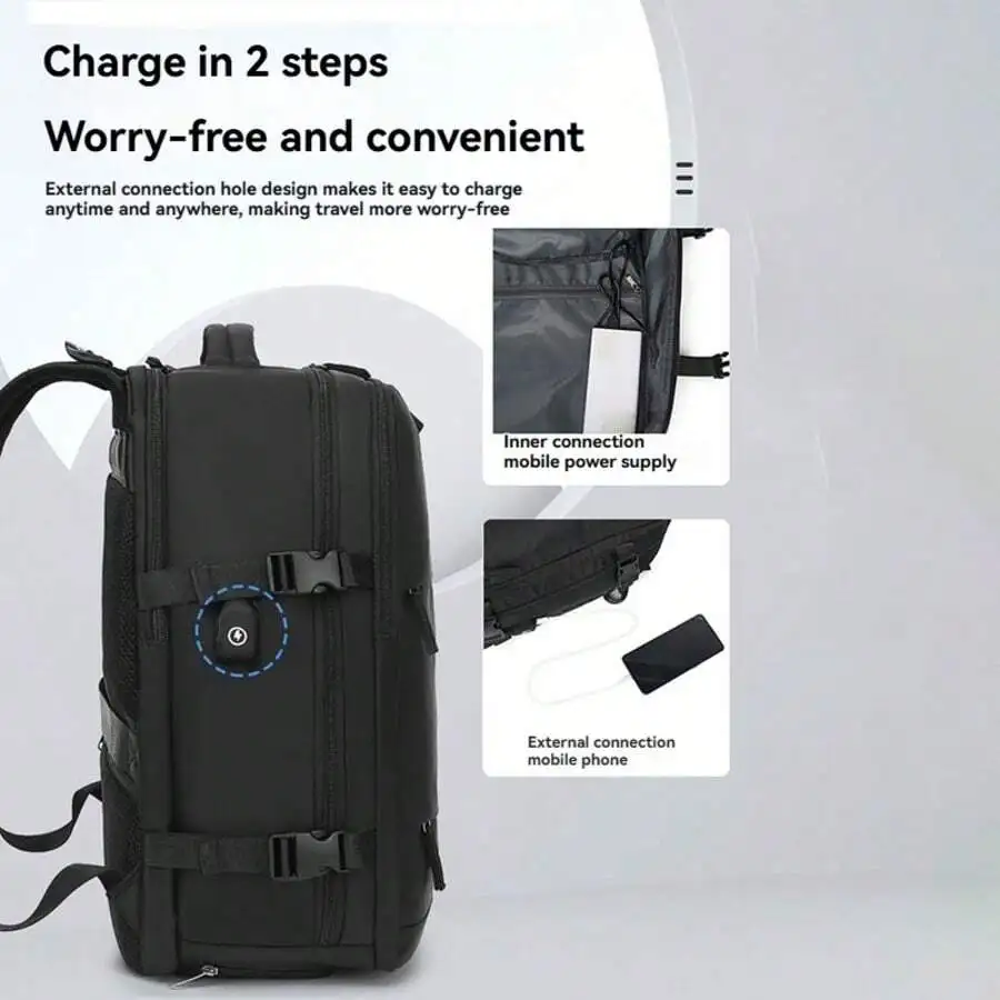 

40x20x25cm Cabin Backpack With USB Charging Port For 14 Inch Laptop Travel Office Outdoor Commute
