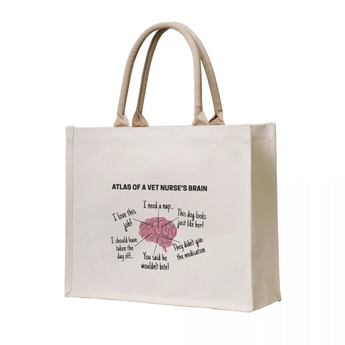

Atlas of a Vet Nurse brain - funny Veterinary nurse Tote Bag custom tote bag bags for women shopping bag logo
