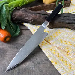 8 Inch Chef Knife 67-Layers Damascus VG10 Steel Blade Ebony Handle Sharp Cleaver Slicing Japanese Kitchen Knives Cooking Tools