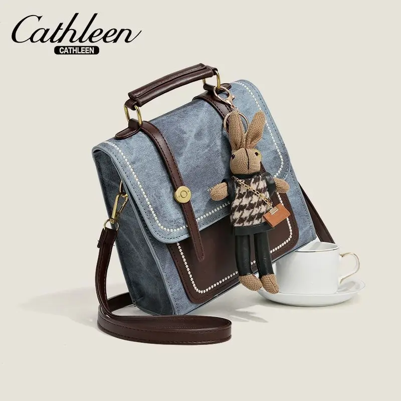 Sac à bandoulière en Denim à trois volets pour femmes, petit sac à dos de voyage, nouveau sac de court élégant 2025