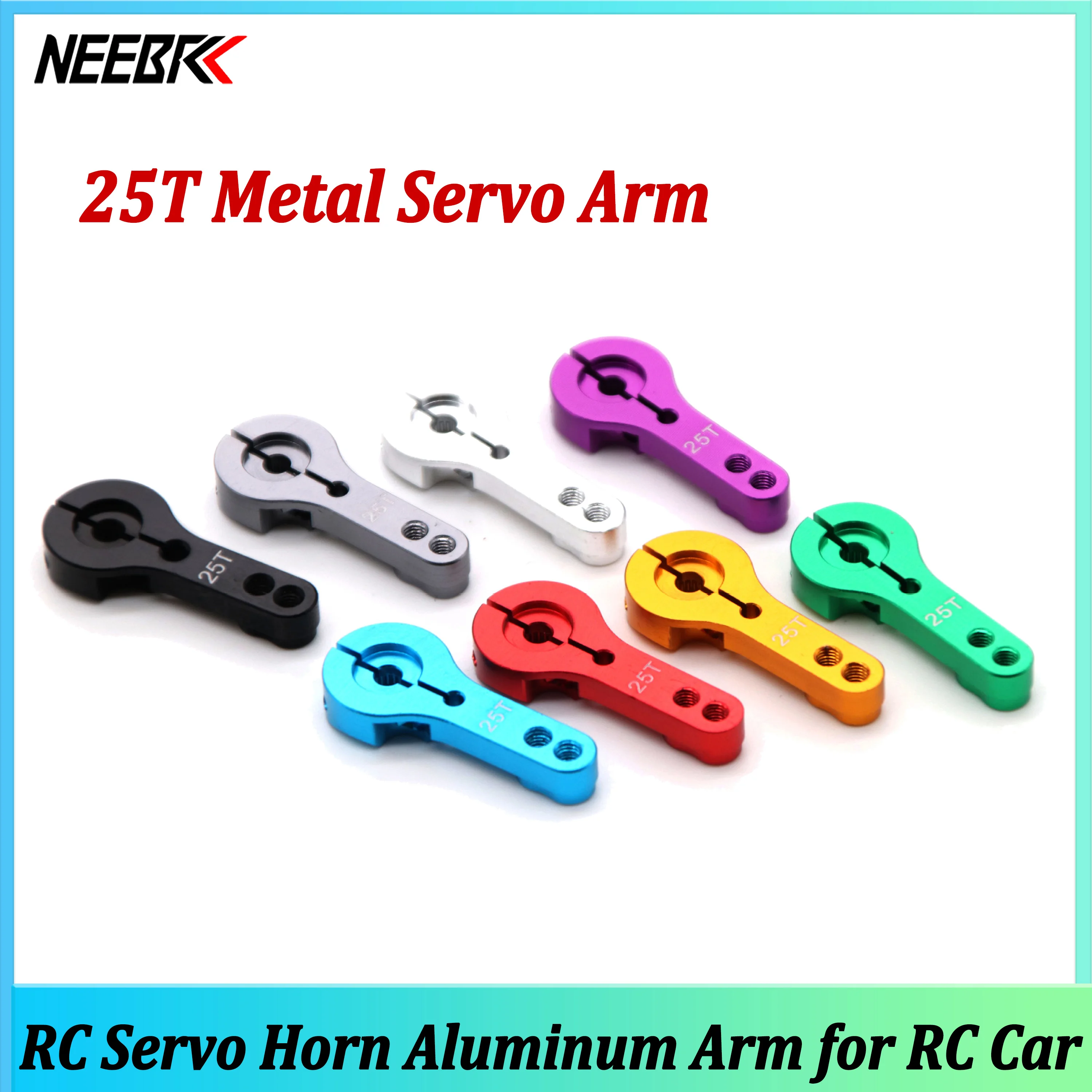 NEEBRC 25T Servo Metallhorn Aluminiumarm für RC Auto Crawler Flugzeug Hubschrauber Roboter Wltoys MN78 MN82 MN168 MN99S Spielzeugzubehör