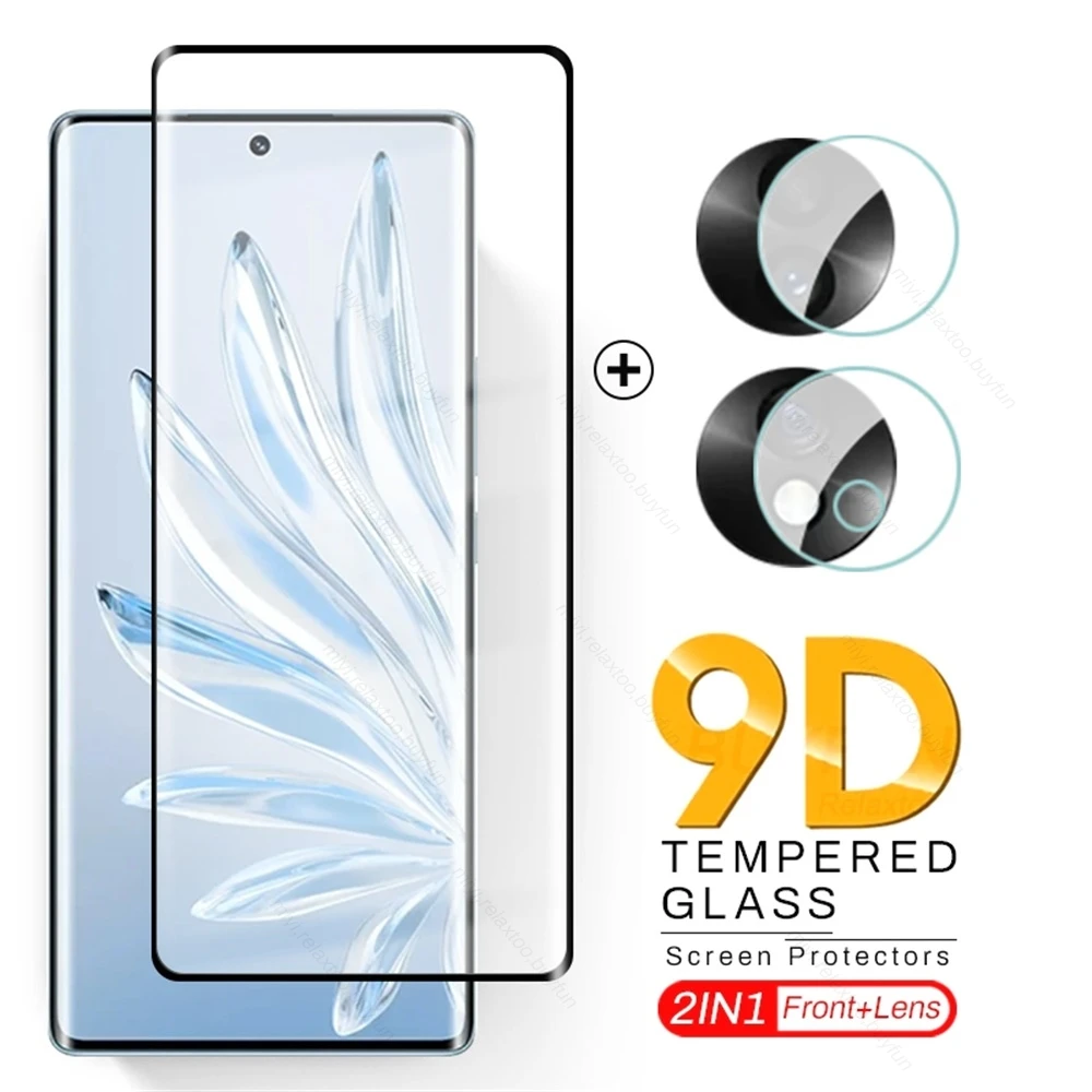 2 To 1 9D Curved Protective Glass For Honor 70 5G Camera Lens Screen Protector Tempered Glass Film Honar Honer 70 Honor70 6.67\