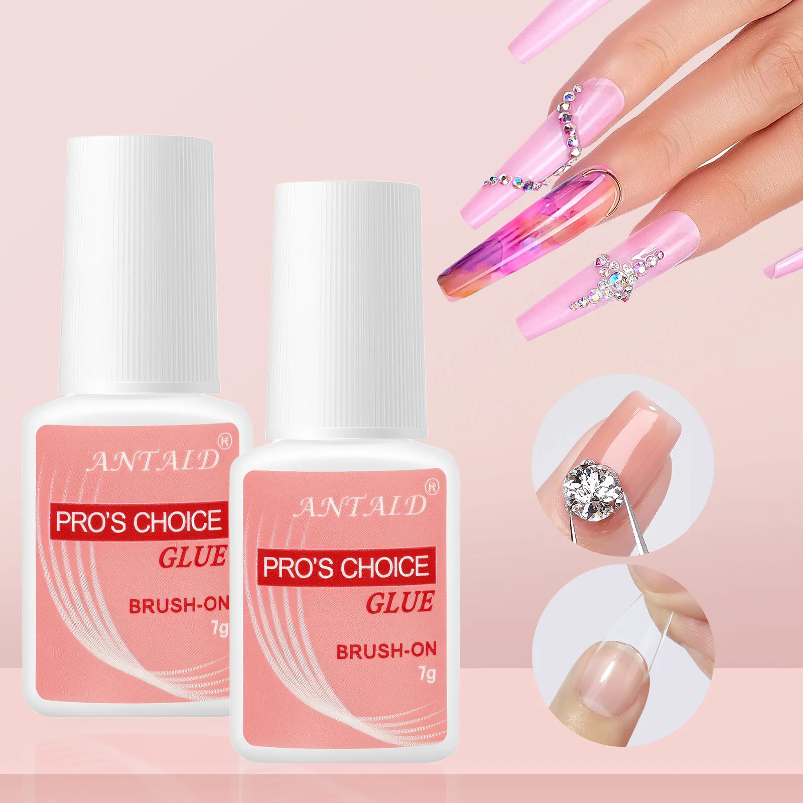 1/2/5 Uds 7g pegamento de uñas súper fuerte para puntas de uñas postizas, uñas acrílicas, prensa en uñas, decoración artística de uñas postizas adhesión duradera