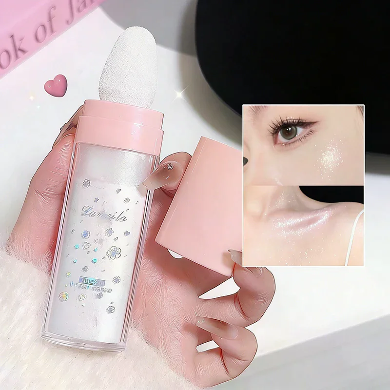 Lameila 3-Farben-Glitzerpulver, Körper-Highlighter, Make-up, Körper, hellt natürliche Konturierung auf, Gesichtsrouge, Highlight-Patting-Puder