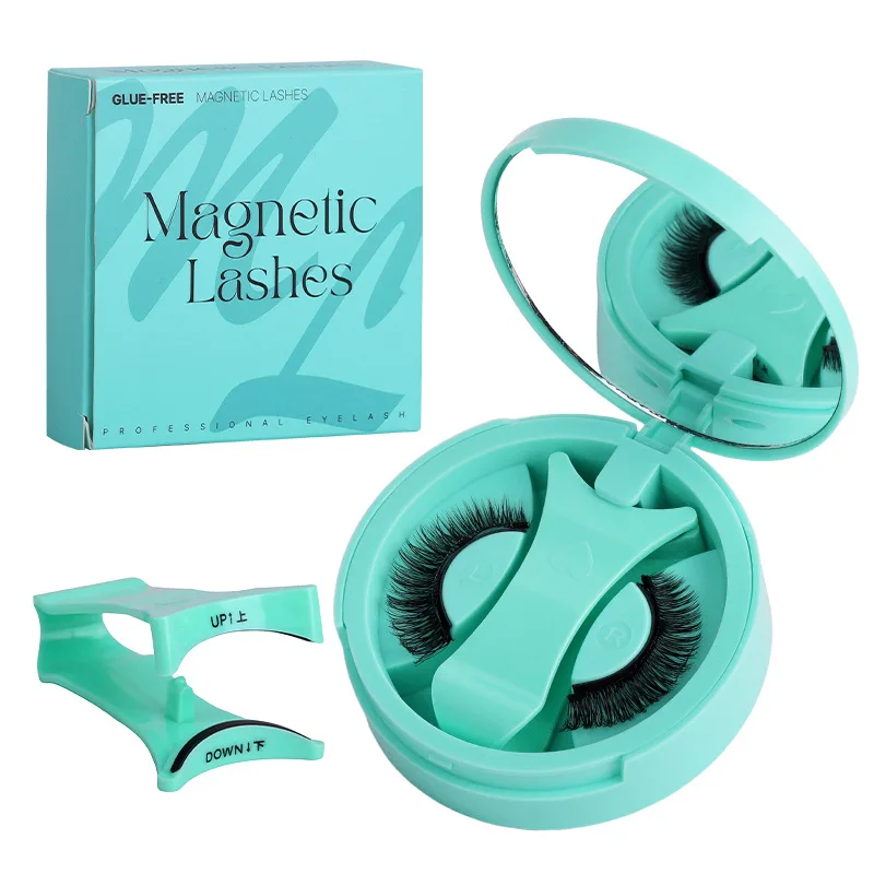 Magnetic Fake Eyelashes Set Reusable 3D Glue-free Waterproof Natural False Eyelashes With Travel-friendly Applicator
