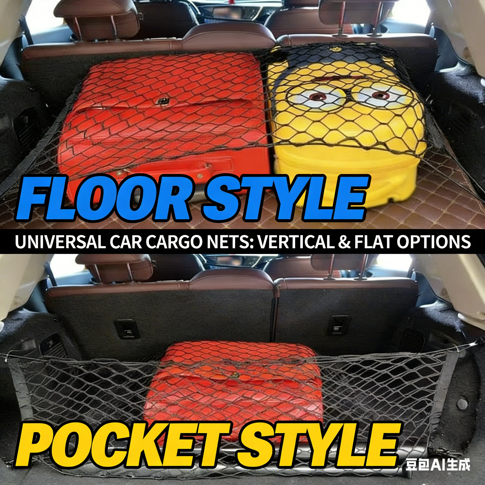 

Универсальный органайзер для багажника автомобиля: эластичная сетчатая сумка-сетка из нейлона для хранения грузов и багажа, карман для внедорожников и фургонов, доступны разные размеры