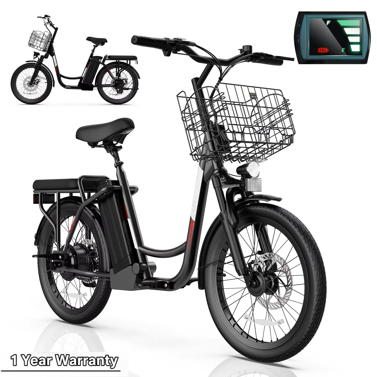 

Peak 819W Electric Scooter Adults,Up to 25Miles,20" Fat Tire Off-Road Scooter with Basket&Adjustable Seat,Foldable for Commuting