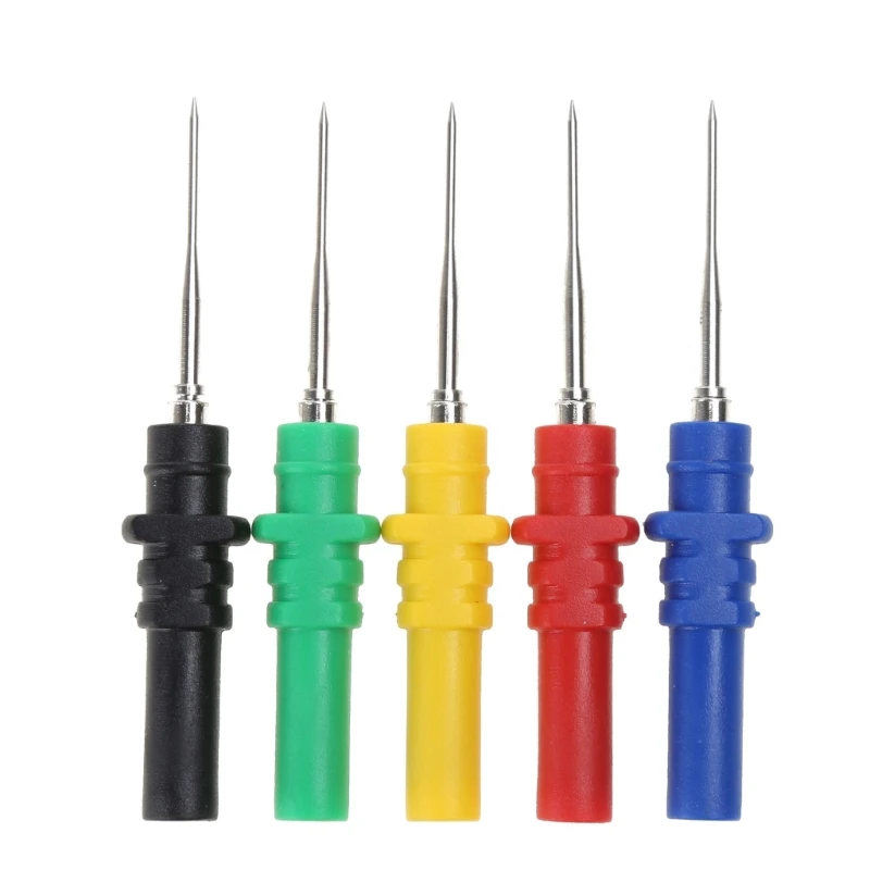 Y1UB Multimeter Test Probe Back Probes Insulation Piercing Needle with 4mm Socket Acupunctures Car Tools