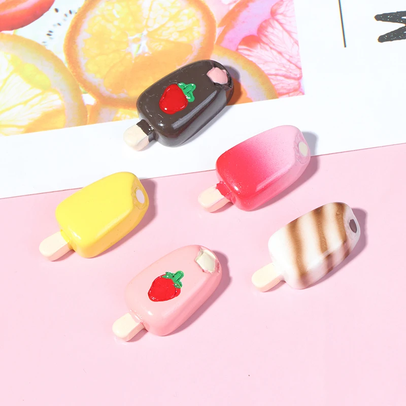 5Pcs Dollhouse Miniature 1:12 1:6 Scale Ice-cream Kitchen Food Popsicle Pretend food Dollhouse Decor for Doll Kitchen Toys