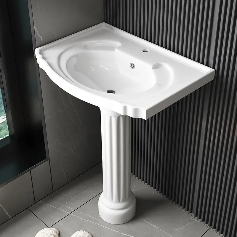 for Column Basin Ceramic Household Wash Basin Floor to Ceiling Washbasin Small Apartment Bathroom Integrated Balcony Wash