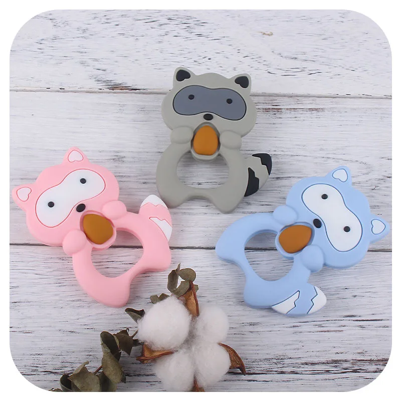 

Wholesale Raccoon Silicone Koala Baby Teether 1pc BPA Free Newborn Teething Necklace Shower Gift Cartoon Animal Pendant DIY Owl