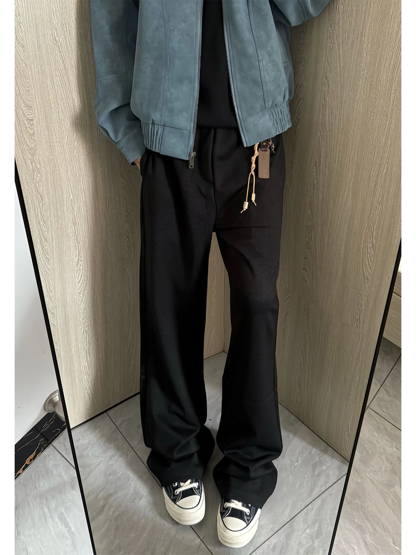 

Мужские повседневные брюки Bla American High Street: расклешенные, прямые, облегающие, из полиэстера, для осени