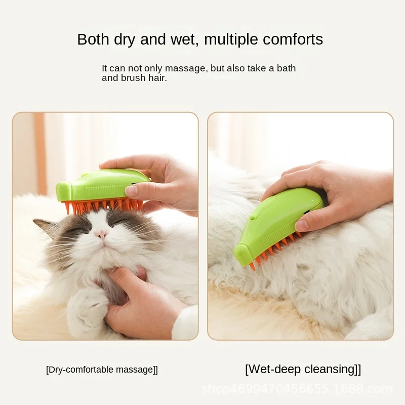 1Pc Electric Spray Comb for Dogs and Cats Massaging and Detangling Hair with One Click Banana Pet Spray Comb