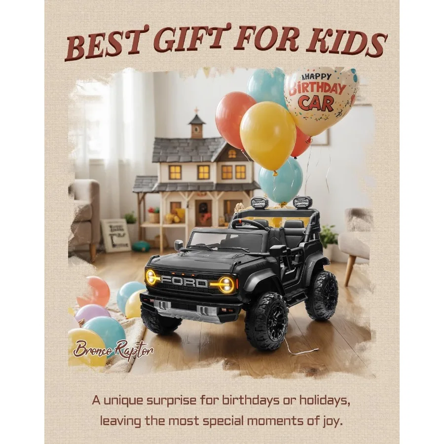 Passeio de brinquedos 24V para crianças grandes, carro elétrico licenciado de 2 lugares com controle remoto, carros infantis com 2 lugares, 4,3 mph Max Sp