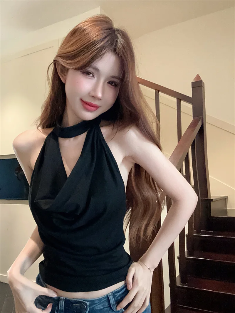 

Fashionable Versatile Pure Desire Style Short Crop Top Women's Spring Summer New Design Slimming Short Length Blouse