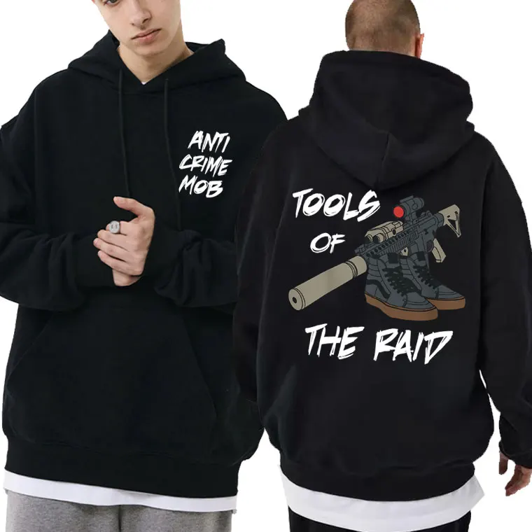 

Forward Observations Group Anti Crime Mob Tools of The Raid Graphic Hoodie Men Gothic Oversized Sweatshirt Male Classic Hoodies