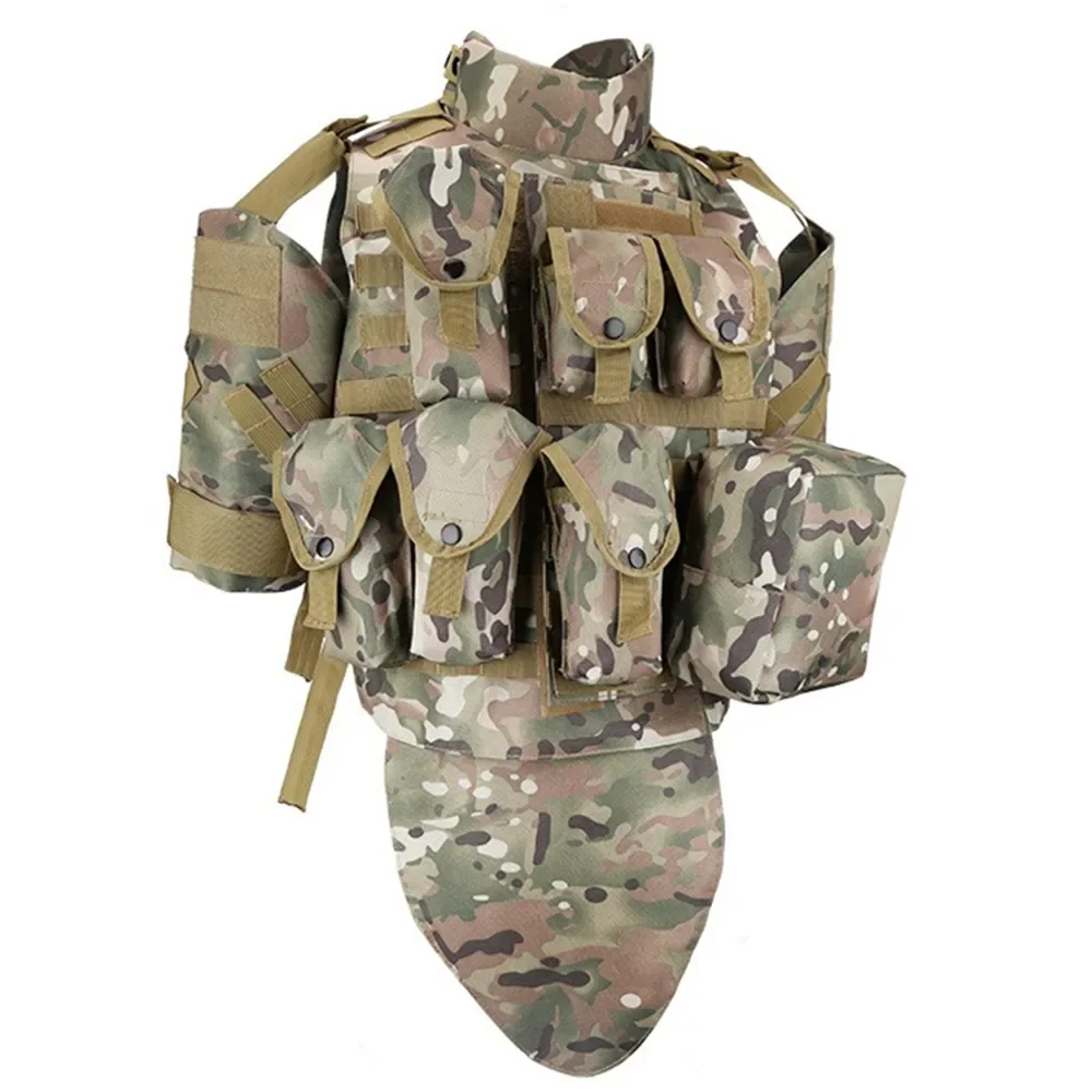 Detachable Expand Tactical Vest Combat Uniform Military Fan Protective Waistcoat Travel Adjustable Shoulder Straps Camo Garment