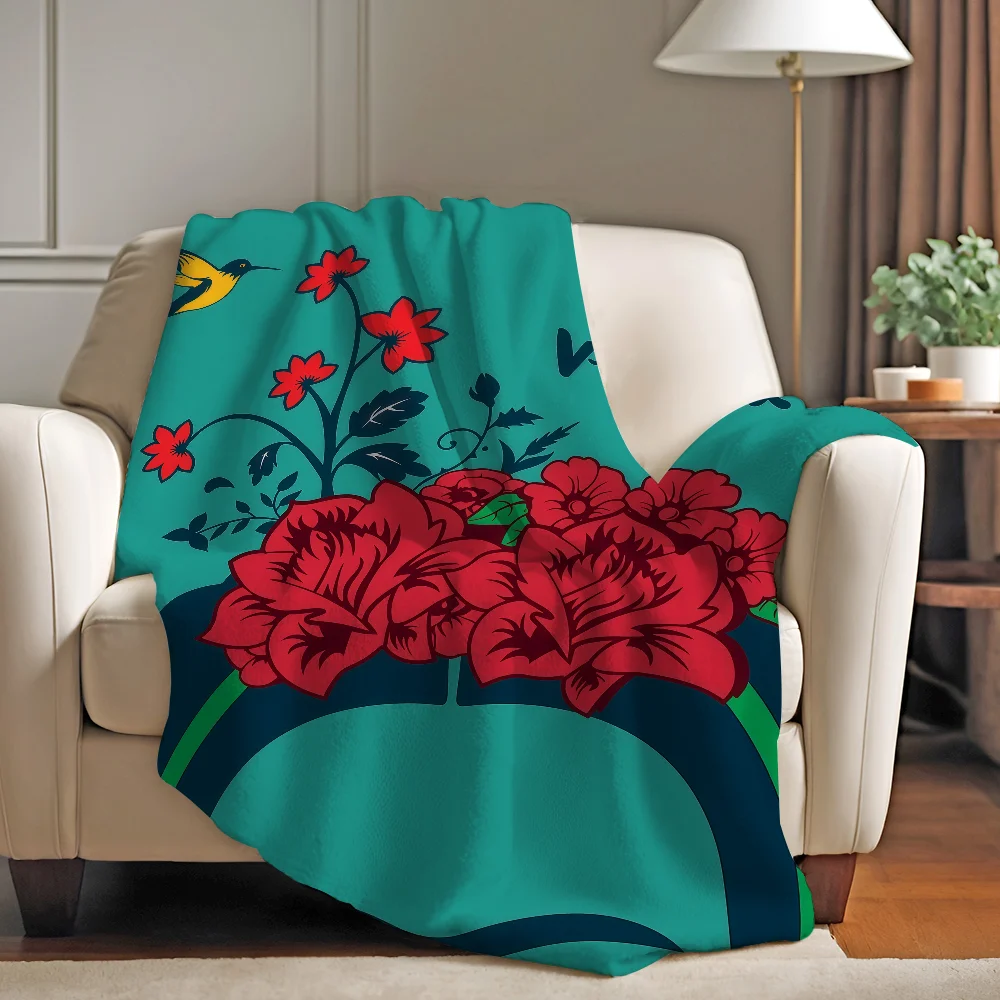 Cartoon F-Frida ART K-kahlo Blanket Warm And Soft Suitable For Bedroom Living Room Sofa Bed Office Travel Camping