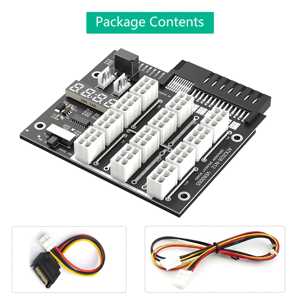 ATX 12x6Pin Power Supply Breakout Board Adapter for HP 733428-101 720620-B21 830272-B21 720478-B21 for Dell Brand PSU & ETH/BTC