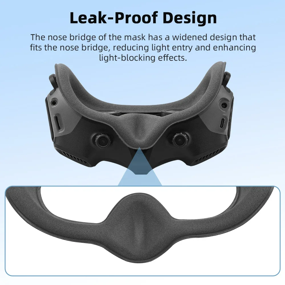 قناع عين BRDRC لنظارات DJI 2/3/Integra الإسفنج الغطاء الواقي استبدال لوحة الوجه الناعمة وسادة العين لملحقات Avata 2