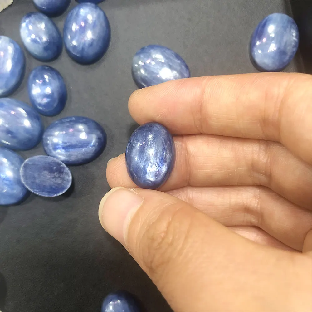 Natural Kyanite Oval Cabochon Blue Kyanite Quartz Crystals Healing Stone Gemstone Energy Reiki Jewelry Making Home Decoration