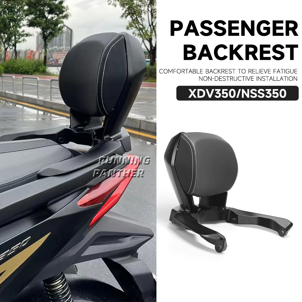 Motorcycle Black Rear Passenger Seat Tailstock Backrest Back Rest Cushion Pad For Honda NSS350 NSS 350 2023 ADV350 ADV 350 2022