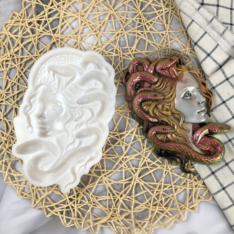 Medusa Plaque Casting Mold, Silicone Greek Mythology Mold for Resins Art J0MC