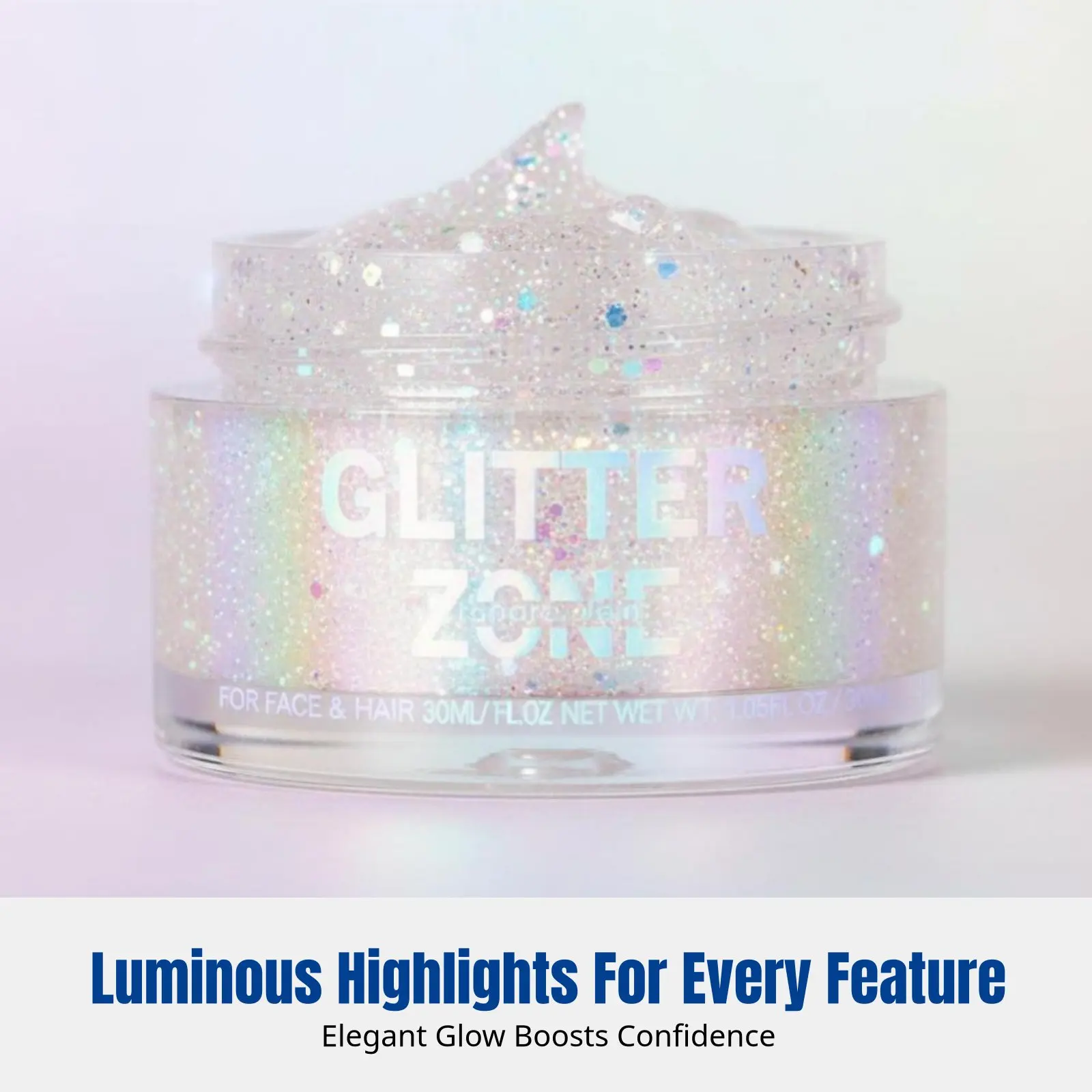 جل مضيء متعدد الاستخدامات، جلّي مضيء، بريق هولوغرافي، للعيون والوجه والبشرة