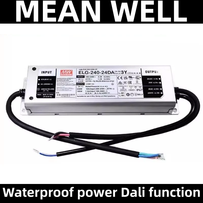 

MEAN WELL ELG-240-24DA-3Y Constant voltage + constant current LED drive waterproof power supply Waterproof power Dali function