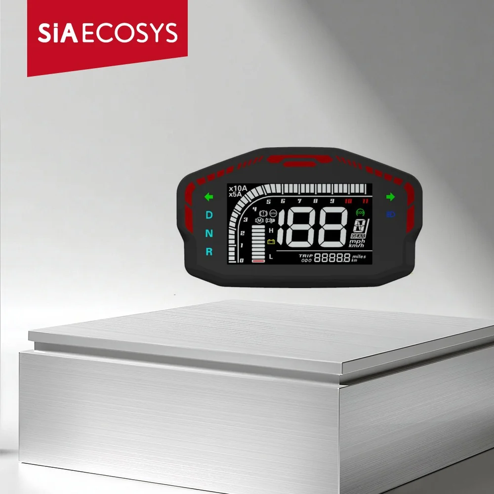 Layar Speedometer LCD SIAECOSYS DKD Komunikasi CAN/LIN Opsional untuk Instrumen LCD Kontroler Votol untuk Sepeda Motor