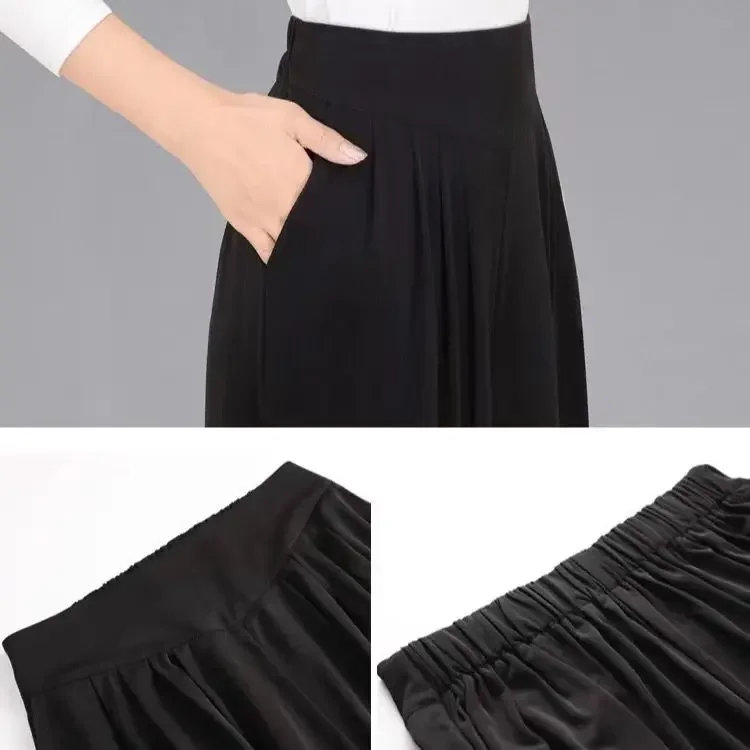 فضفاض المرأة الحريم السراويل عالية الخصر عارضة الرقص السراويل كبيرة الحجم فضفاض السراويل فانوس الملفوف السراويل الطويلة #5