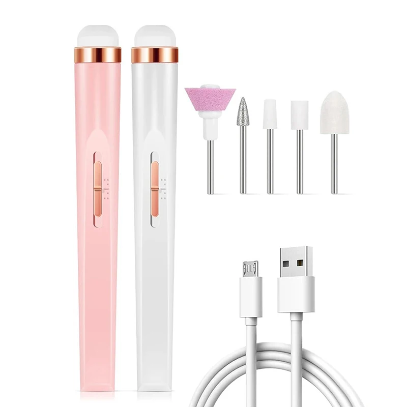 Elektrische 5-in-1 nail art-set, professionele manicuremachine met ingebouwd licht.