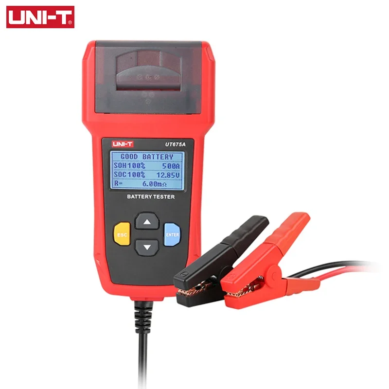 UNI-T Tester akumulatora samochodowego 12V 24V DC analizator ładowarki UT673A UT675A Tester obciążenia pojemności Test układu korbowego 40-2000CCA