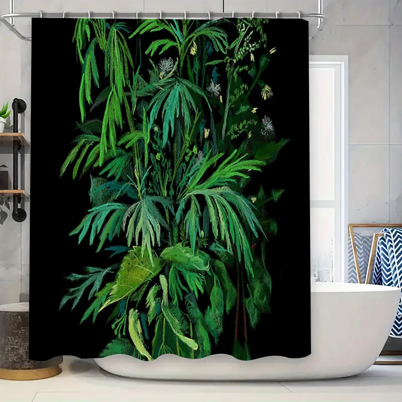 

Botanical Shower Curtain Tropical Leaves Greenery Forest Nature Bathroom Decor Set Waterproof Vintage Farmhouse Wall Art