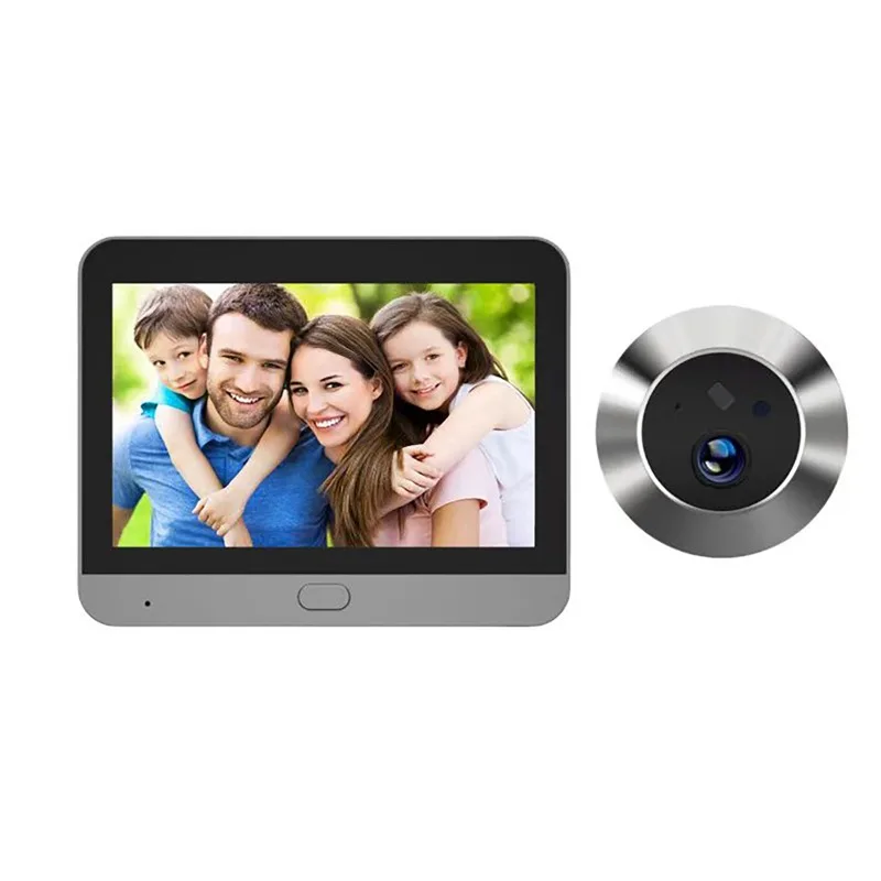 Tuya Smart Video Doorbell 4.3-inch LCD Digital Display WIFI Peephole Door Viewer Camera Mobile Phone Remote Monitoring Cam