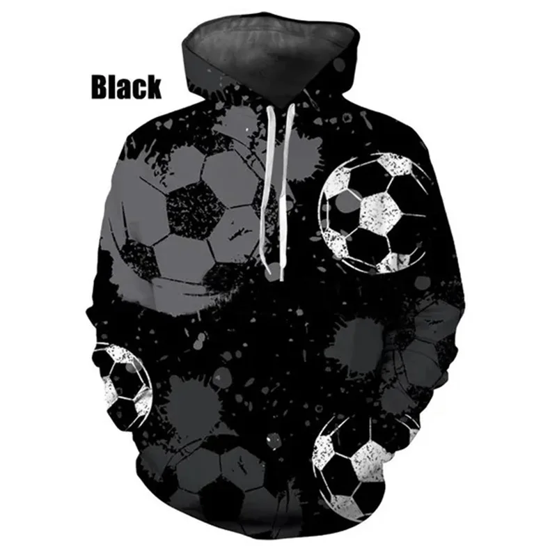 3D Football Soccer Pattern Hoodies For Men Women Novelty Stylish Personality Casual Sweatshirt Oversized Pullovers Mens Hoodie