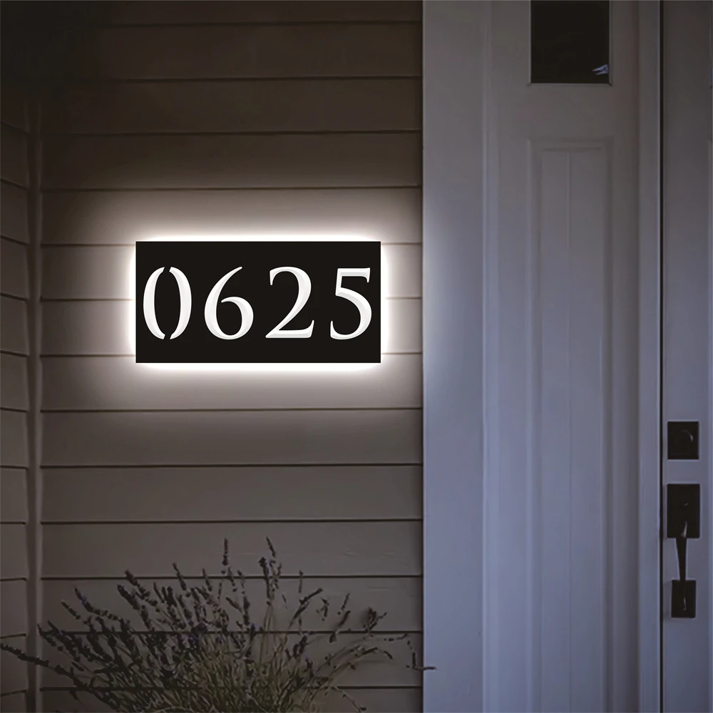 Imagem -03 - Personalizado 3d Led House Number Sign Acrílico Personalizado Light up Plaque Endereço Iluminado Nome da Rua Exposição ao ar Livre