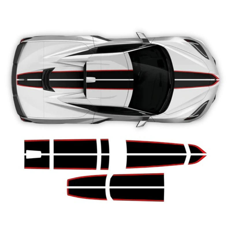 

Виниловые наклейки для автомобиля Chevrolet CORVETTE C8 2021-2025: индивидуальная модификация экстерьера, спортивные гоночные декали