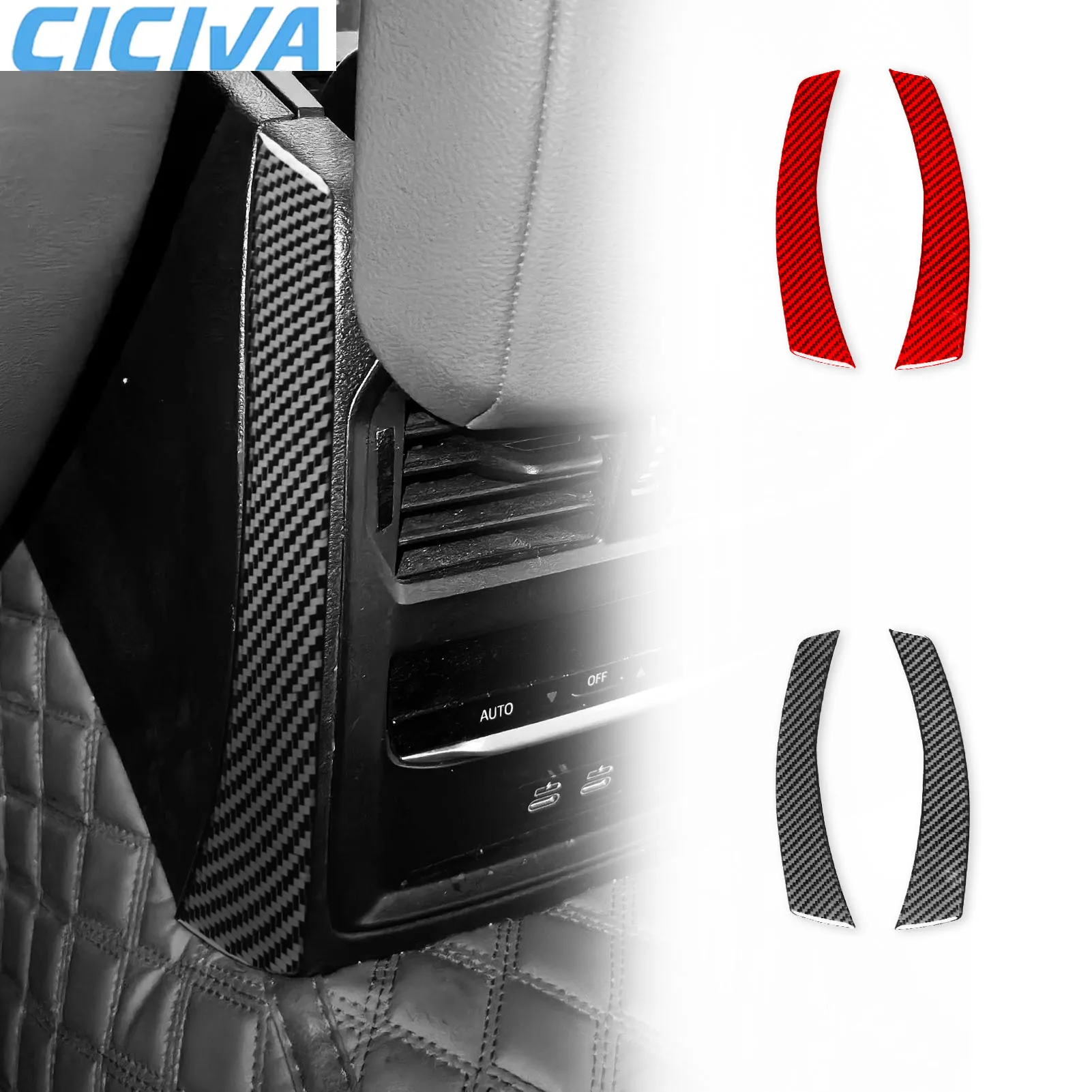 

For BMW 4 Series G22 G23 G26 2021-2024 Carbon Fiber Rear Center Air Outlet Sides Car Accessories Interior Cover Stickers Trim