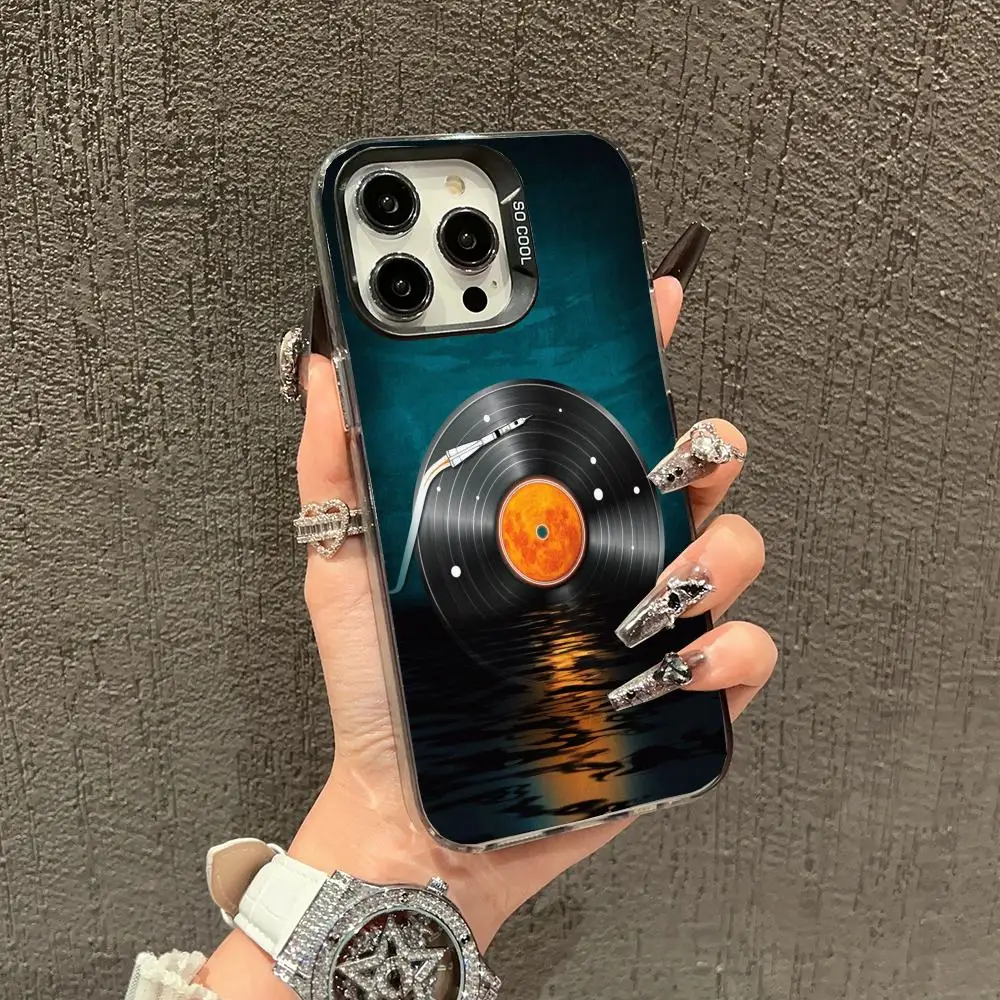 

Personalized record design phone case suitable for iPhone 16, 17, 15, 14, 13, 12, 11 Pro/Max/Plus anti drop and shockproof