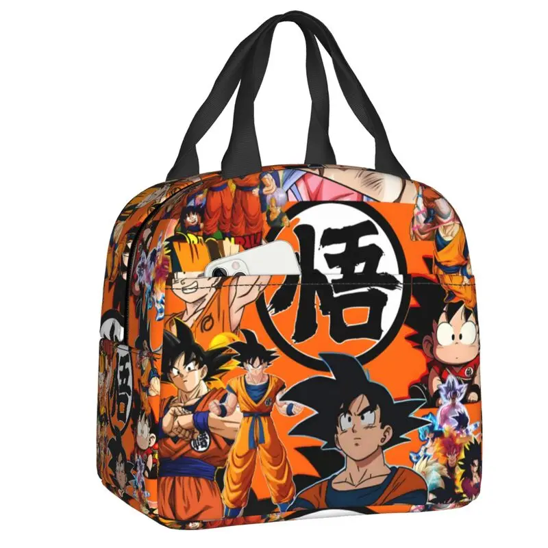

Ланч-бокс с изображением аниме Dragon Ball Goku для женщин, водонепроницаемая термосумка-холодильник для еды, изолированная сумка для обеда, многоразовые сумки для пикника