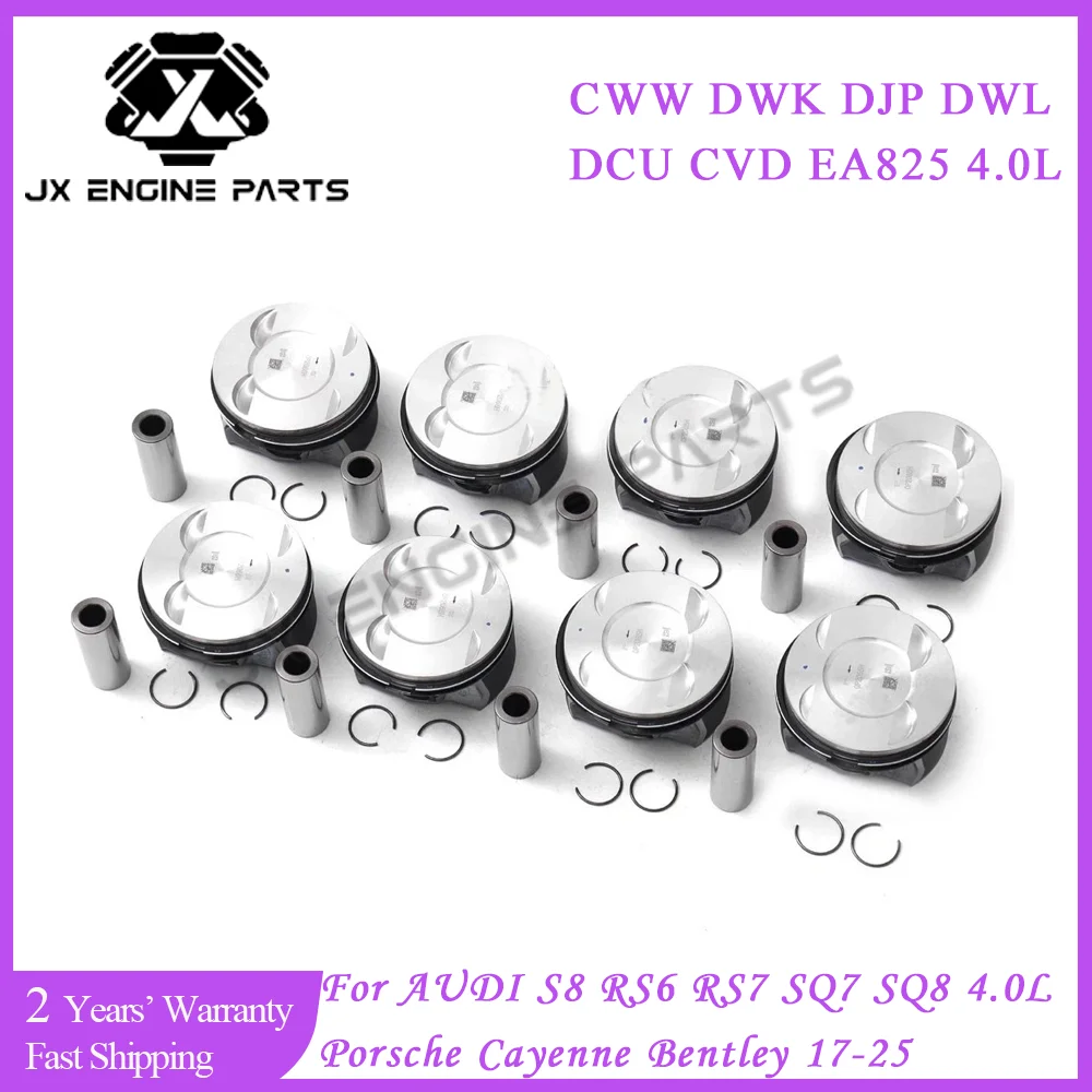 EA825 Engine Rebuild Piston & Piston Ring Set For Audi 4.0 S8 RS6 RS7 SQ7 SQ8 Bentley Porsche Cayenne Panamera 4.0L 17-25 CVD